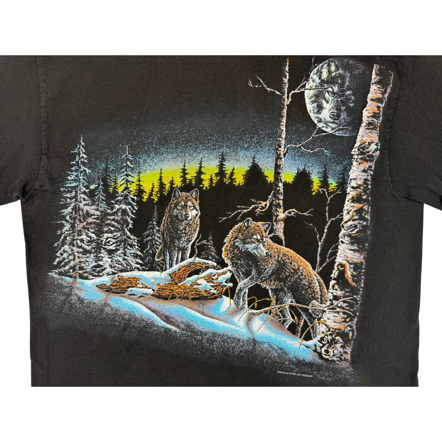 Vintage 90's Wolves In The Snow T Shirt