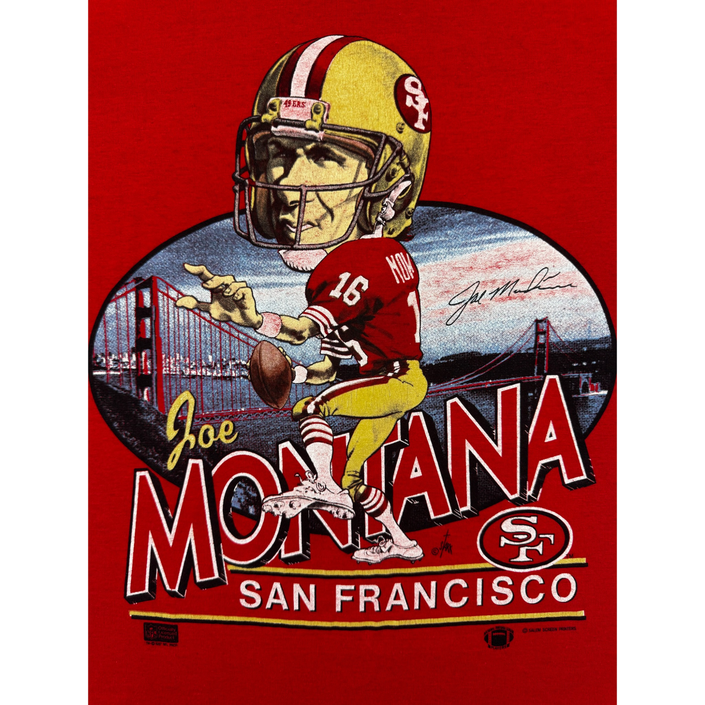 Vintage 80's Joe Montana San Francisco 49ers Salem T Shirt