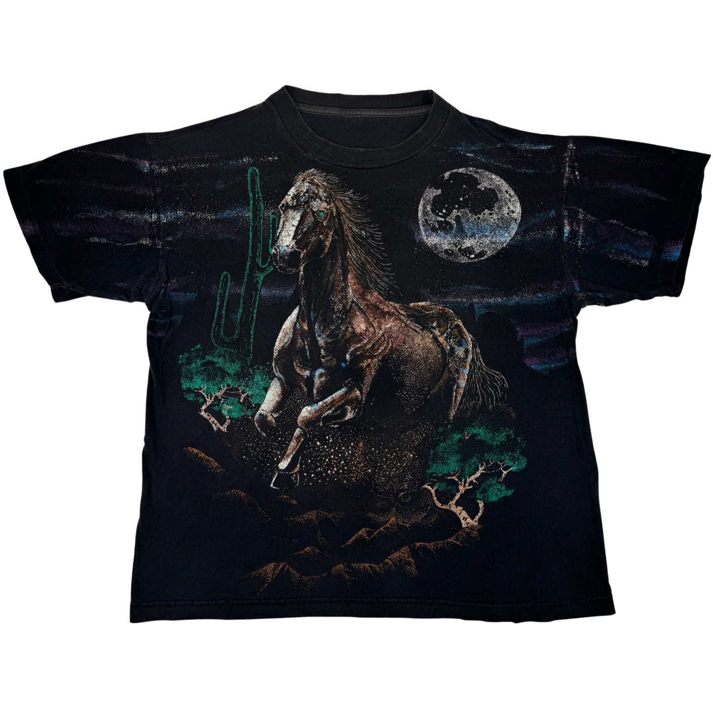 Vintage 90's Horse Double Sided AOP T Shirt