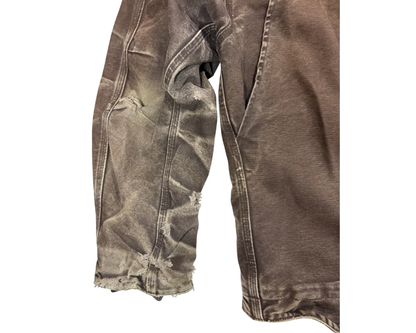 Distressed Carhartt Hooded Sherpa Lined Jacket