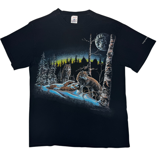 Vintage 90's Wolves In The Snow T Shirt