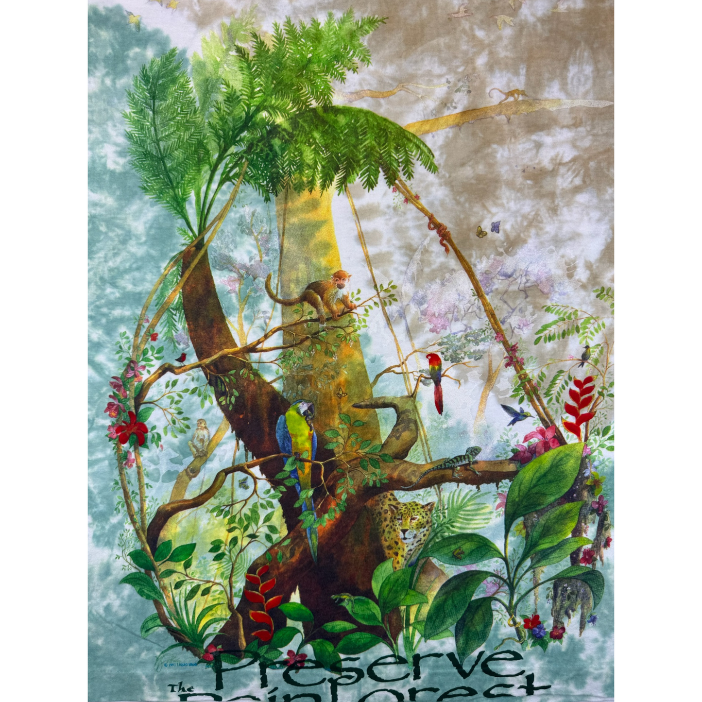Vintage Liquid Blue Rainforest T Shirt
