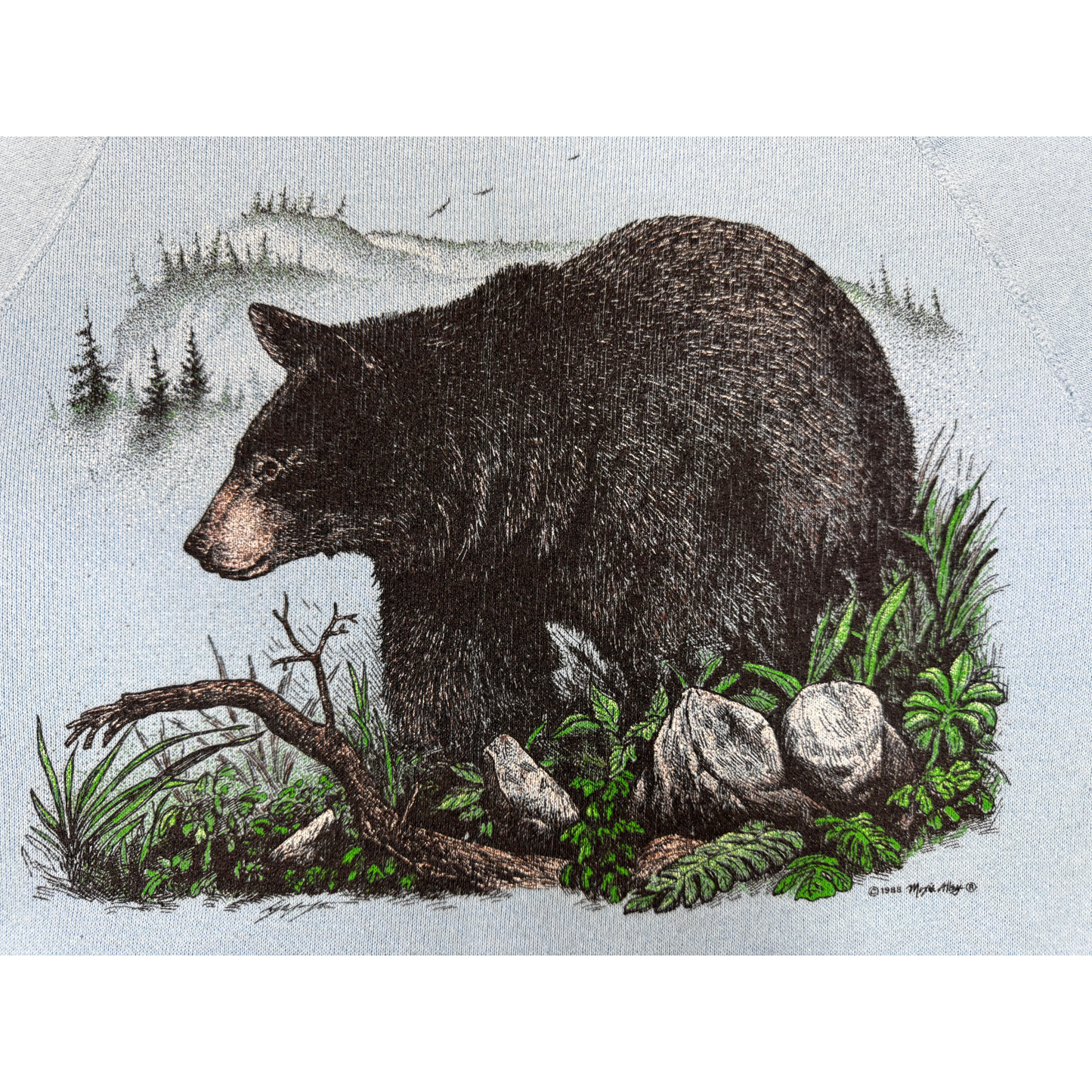Vintage 80's Bear Nature Print Crewneck