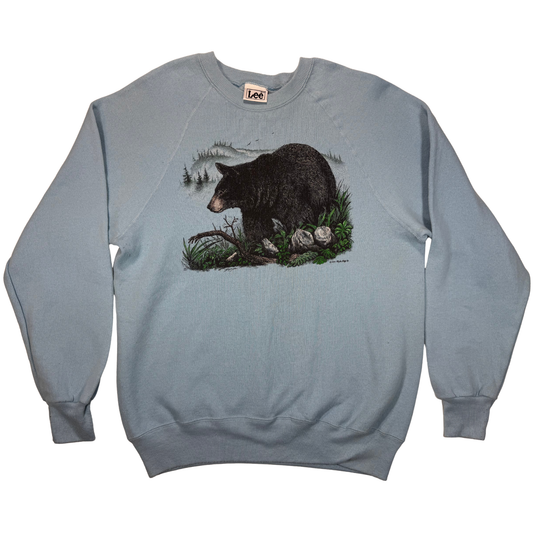 Vintage 80's Bear Nature Print Crewneck