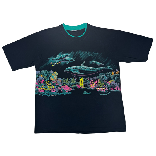 Vintage 90's Hawaii Dolphin Double Sided T Shirt